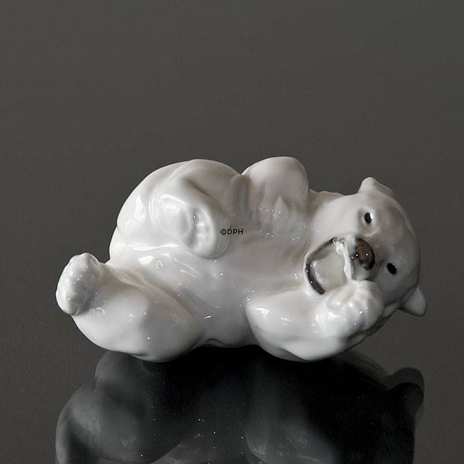 White Polar Bear cub rolling figurine, Royal Copenhagen no. 21432 | No ...