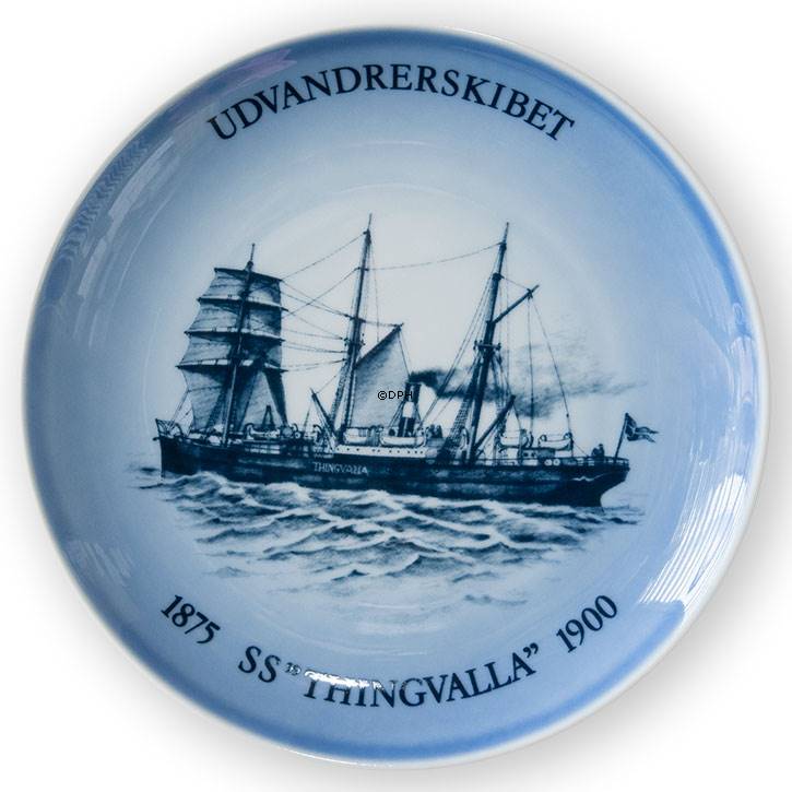 Ship plate, The Emigrationvessel SS Thingvalla 1978, Bing & Grondahl ...