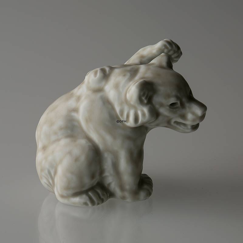 WHITE Polar Bear Cub, Royal Copenhagen stoneware figurine no. 21433 ...