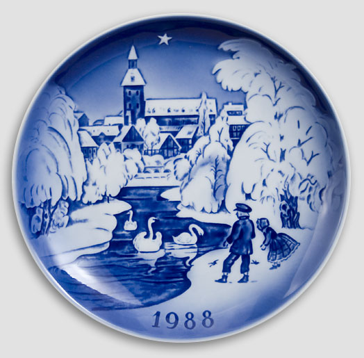 Desiree Denmark - Christmas Plate 1988 Old Copenhagen Blue Hans Christian Andersen Plate 1988