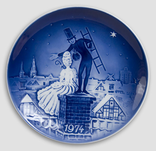 Desiree Denmark - Christmas Plate 1974 Old Copenhagen Blue Hans Christian Andersen Plate 1974